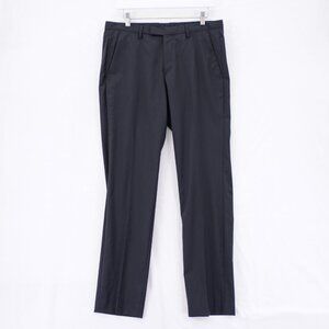 Hugo Boss Jam75 Sharp3 Wool Black Low Rise Dress Pants Trousers 34 / 33 Flat Fro